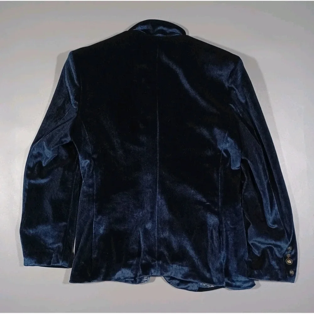 Ween Charm Jacket Mens L Blue Poly Velvet Tuxedo Suit‎ Coat